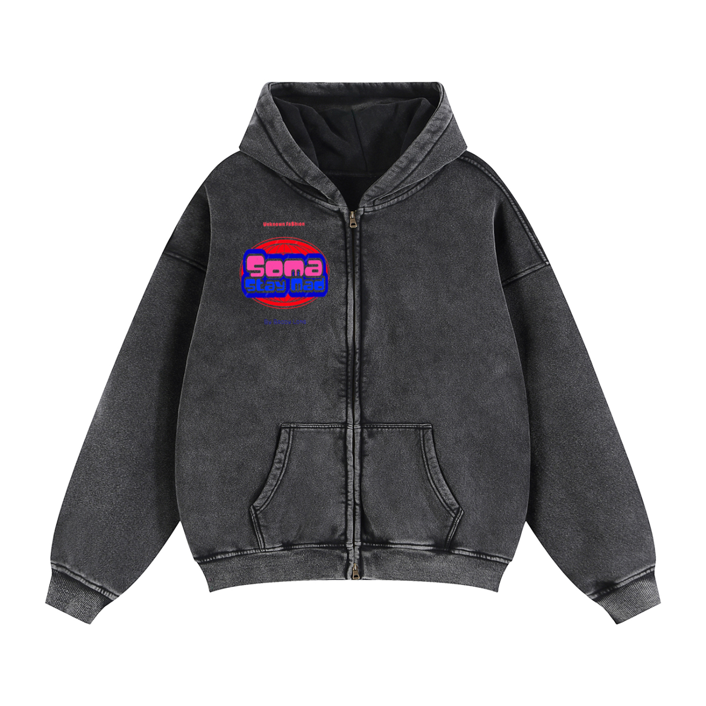 Unisex Soma Black Zip-Up